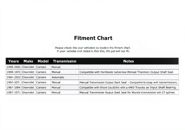 Manual Transmission Output Shaft Seal by PartCatalog for-1