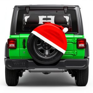 YIJXPOIN Christmas Car Tire Cover Red Non-Woven Universal-0