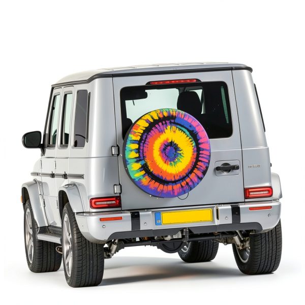 Tie Dye Spare Tire Cover by Twistmyst Polyester RV Car Fit-6