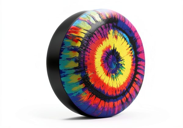 Tie Dye Spare Tire Cover by Twistmyst Polyester RV Car Fit-4