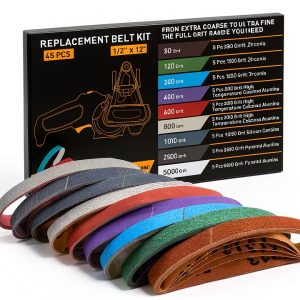 MOVIRON 1/2" x 12" Sharpening Belt Kit 45pcs Grits for Work Sharp-0